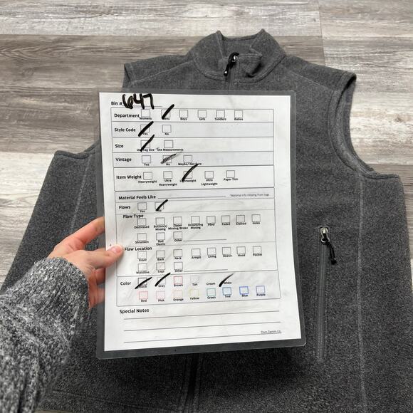 Solaris Fleece Black Gray Mens Large Mock Neck Full-Zip Outdoor Cozy Vest Jacket - Picture 8 of 8